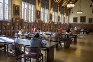 student in reading room