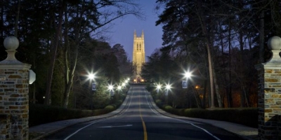 Duke Chapel at night